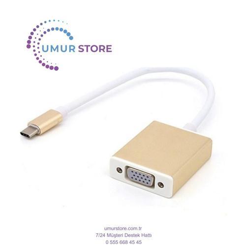 USB 3.1 Type-C Giriş - VGA Çıkış Çevirici Kablo