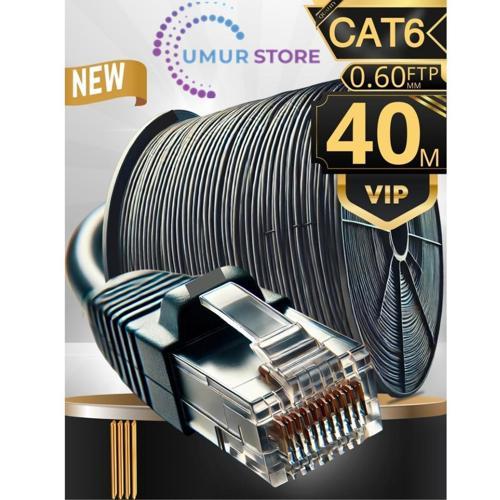 40 Metre Internet Kablosu/ftp 0,60MM Cat6 23AWG/İKI Kat Korumalı/ethernet Kablosu 40 Metre/iç Dış Me