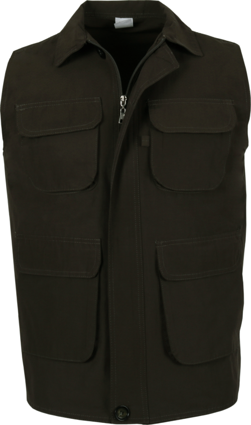 Erkek Keten Yelek Regüler Fit Yakalı Haki Renk RAR01310