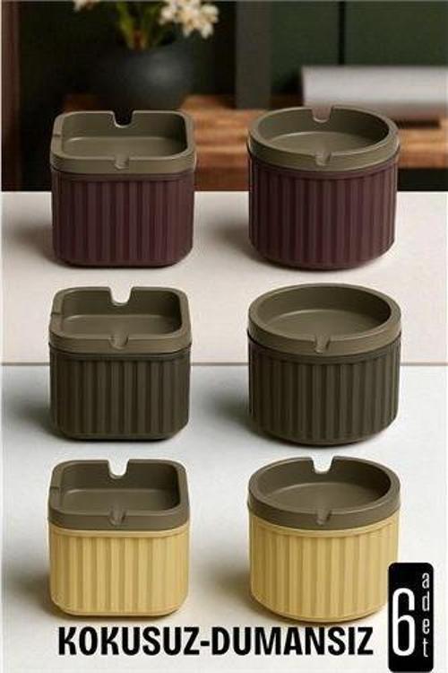 Kokusuz Dumansız Küllük - 6 li Küllük Seti Kafe Küllüğü Restoran Küllüğü Masaüstü Küllük