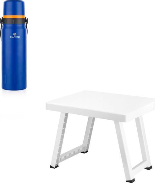 Çelik Termos 1200 ML Mavi ve Kamp Sehpası