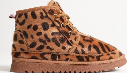 Daria Kadın Kışlık Leopar Desen İçi Kürklü Bot
