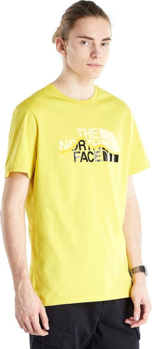 M S/S Mountain Line Tee - Eu Erkek Sarı Outdoor Tişört Nf00A3G27601