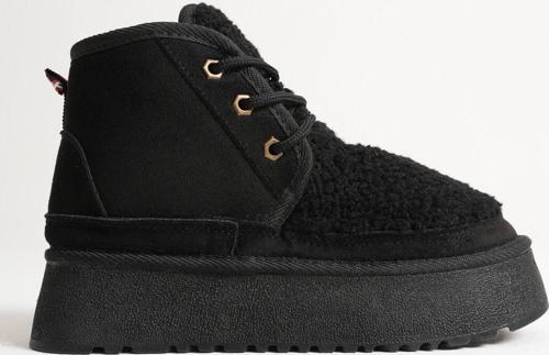 Loana Siyah Kürklü Kadın Kışlık Kalın Tabanlı Bot