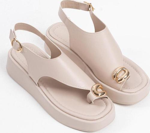 Milena Bej Cilt Toka Detaylı Sandalet