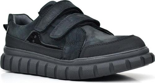 Hakiki Deri Siyah Nubuk Cırtlı Günlük Spor Çocuk Okul Ayakkabı