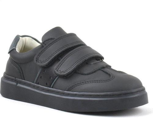 Hakiki Deri Siyah Cırtlı Çocuk Spor Ayakkabı Sneaker