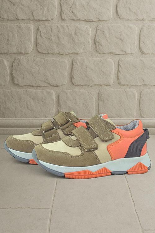 Hakiki Deri Kum Rengi Çocuk Sneakers Spor Ayakkabı