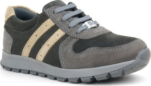 Deri Gri Kum Rengi Fermuarlı Sneaker Spor Ayakkabı