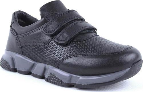 Hakiki Deri Siyah Cırtlı Unisex Çocuk Spor Okul Ayakkabısı