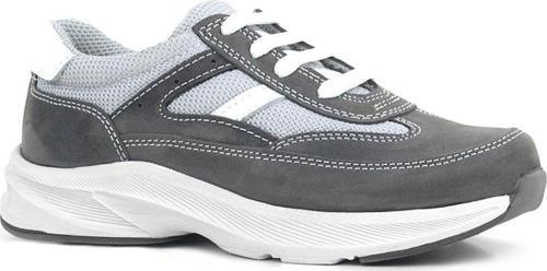 Hakiki Deri Anatomik Gri Bağcıklı Hafif Çocuk Spor Ayakkabı