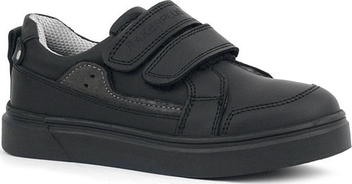 Siyah Hakiki Deri Cırtlı Erkek Çocuk Sneaker Ayakkabı