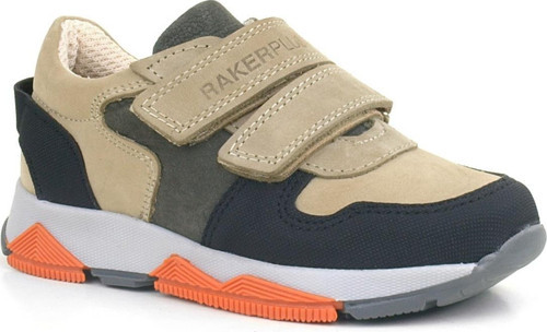 Hakiki Deri Kum Gri Siyah Çocuk Sneakers Spor Ayakkabı