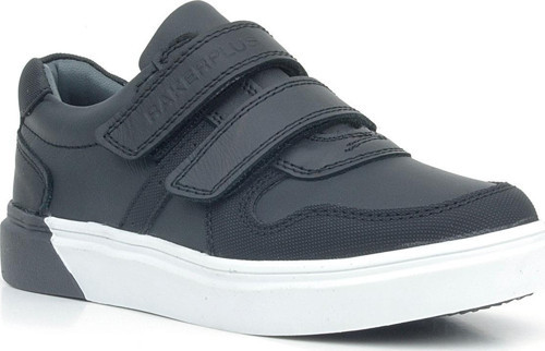 Hakiki Deri Siyah Beyaz Cırtlı Erkek Çocuk Sneaker