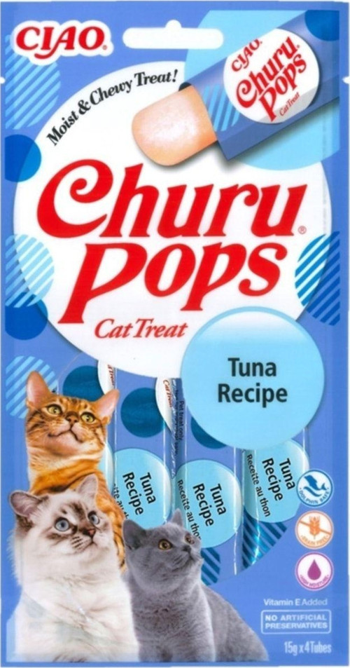 Churu Pops Ton Balıklı Kedi Ödül Kreması 4 X 15 gr