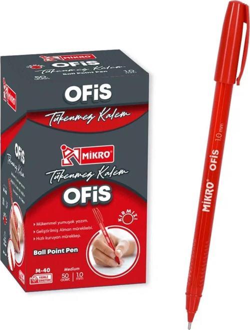 TÜKENMEZ KALEM OFİS TİPİ M-40 KIRMIZI 50 ADET