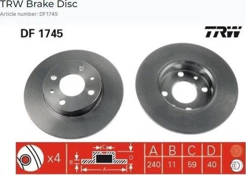 ÖN FREN AYNASI TMPR 2.0-TİPO-FIAT 500 07PUNTO 1.9JTD 03PANDA 03ALFA-33-145-146-155 (240.5x11x4DL) SIENA 2000
