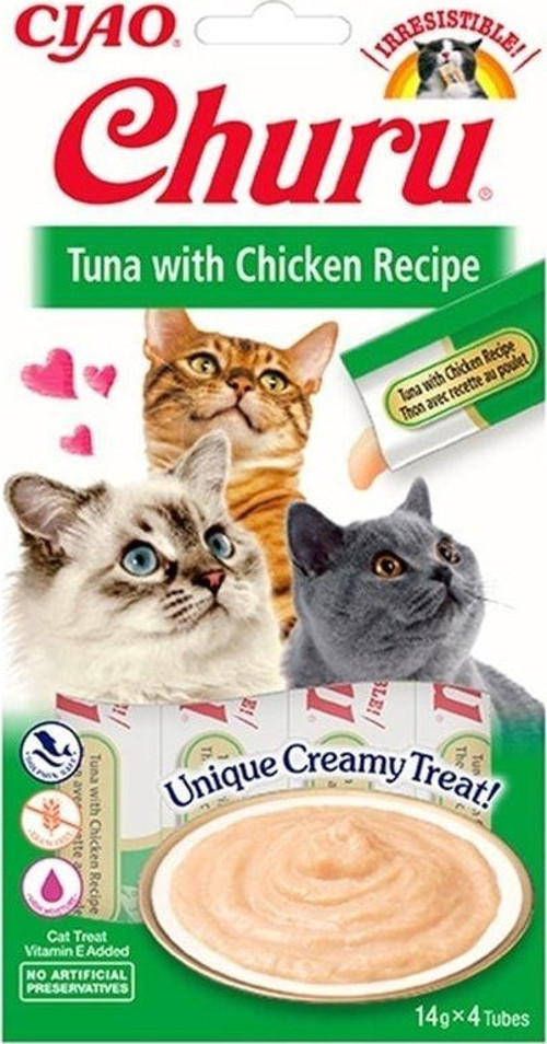 Churu Cream Ton Balıklı Ve Tavuklu Kedi Ödül Kreması 4 X 14 G