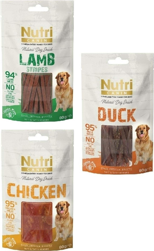 Nutri Canin %95 Et Içeren Tahılsız Karışık Paket Köpek Ödül Maması 3 Adet