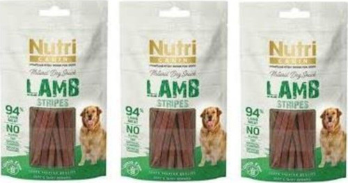 Nutri Canın Lamb Strıpes 3 Adet %94 Kuzulu Köpek Ödülü 80 Gr