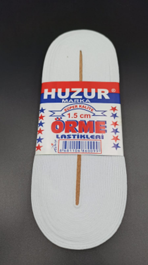 BEYAZ - 1.5CM PAÇA LASTİK YASSI GNİŞ 10MT. (4401)