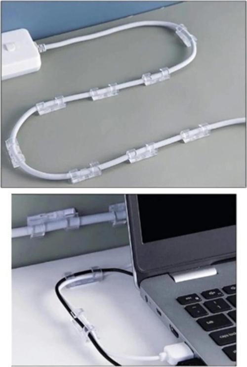 Kablo Sabitleyici Klipsler 20 Adet Kablo Düzenleyici Duvar Fayans Cam Kablo Tutucu Yapışkanlı Klips (4401)