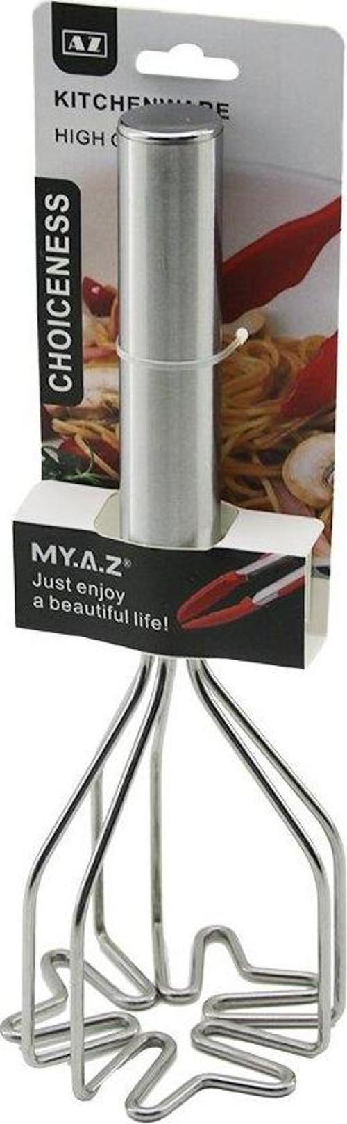 PASLANMAZ ÇELİK  PATATES EZİCİ  KALP ŞEKİL   METAL SAPLI   25.5CM (4401)