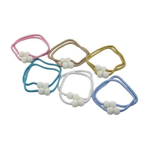 2PCS   BONCUK TOPLU - MIKNATISLI  RENKLİ PERDE İPİ (4401)