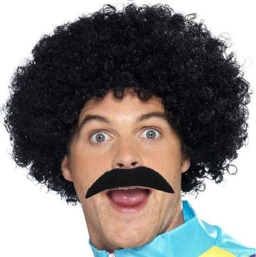 Siyah Scouser Erkek Kısa Peruk 120 Gr ve Bıyık Seti (4401)