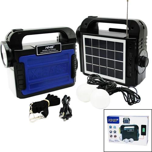 3IN1 - SOLAR 2İN1 EL FENERİ  - RADYO - MP3 BLUETOOTH - USB/ TF PORT - 2 PARÇA  AMPUL KABLOLU - POWERBANK (4401)