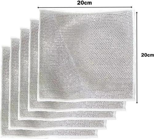 5 Adet Çok Fonksiyonlu Çizmeyen Tel Bulaşık Bezi Bulaşık Havlusu Bulaşık Temizlik Ovma Bezi (4401)