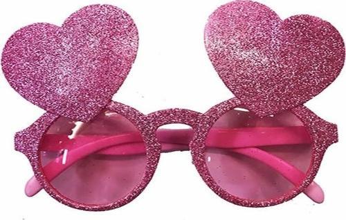 Pembe Renk Sim İşlenmiş Kalp Figürlü Yılbaşı Parti Gözlüğü (4401)