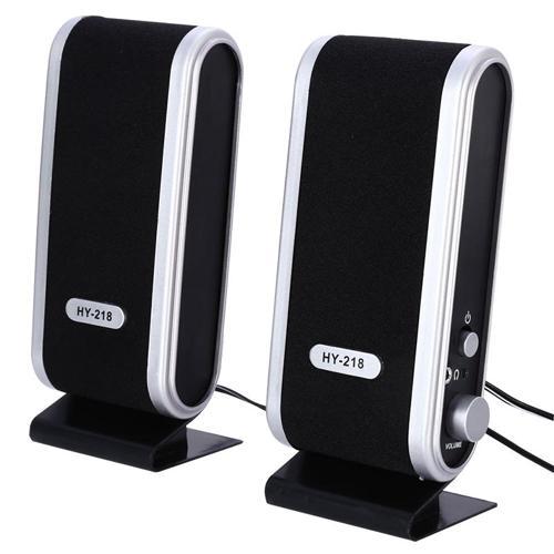 HY-218 İNCE TASARIM USB 2.0 SİYAH 1+1 USB HOPARLÖR (4401)