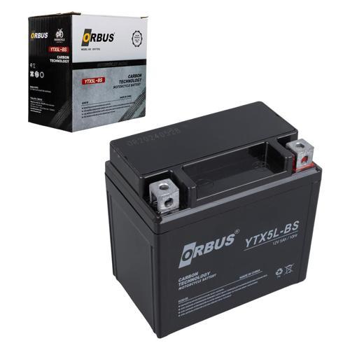 ORBUS YTX5L-BS 12V 5A MOTOSİKLET AKÜSÜ (114 X 70 X 106 MM) (1.8KG) (4401)
