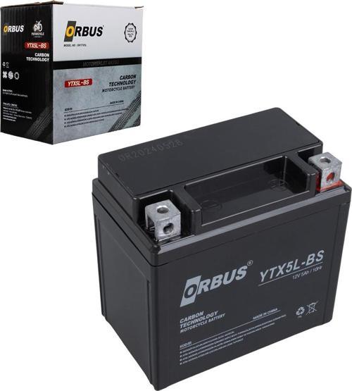 ORBUS YTX5L-BS 12V 5A MOTOSİKLET AKÜSÜ (114 X 70 X 106 MM) (1.8KG) (4401)