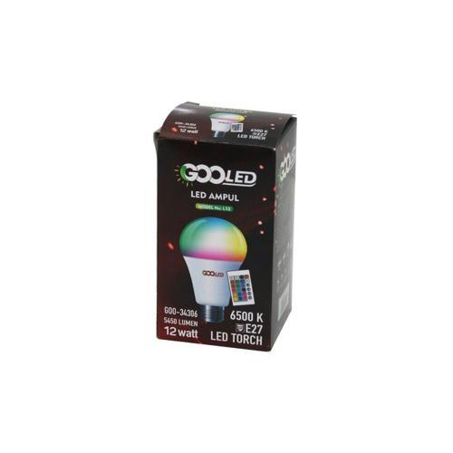 12W KUMANDALI RGB=RENKLİ LED AMPUL E27 5450 LUMEN 6500K 15000 SAAT ÖMÜR (4401)