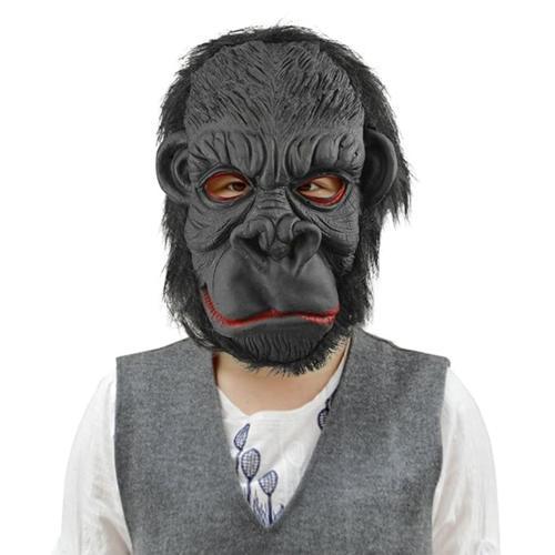 Lateks Goril Maskesi Maymun Maskesi Et Maskesi Orangutan Siyah Saçlı 3 No (4401)