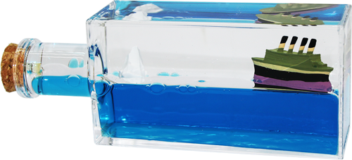 ŞİŞE - MİKA DEKORATİF AKVARYUM CİVALI YÜZEN GEMİ (4401)