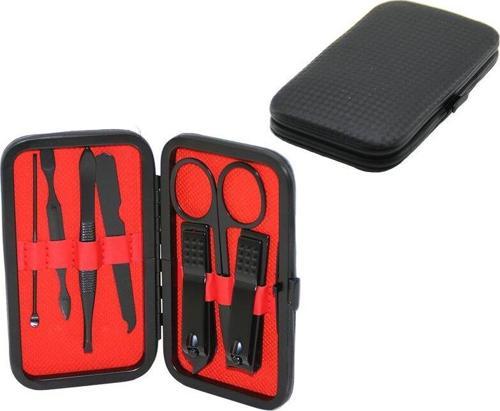7 PCS - SİYAH MANİKÜR - PEDİKÜR SETİ SİYAH CÜZDAN MODELİ ÇANTALI (4401)
