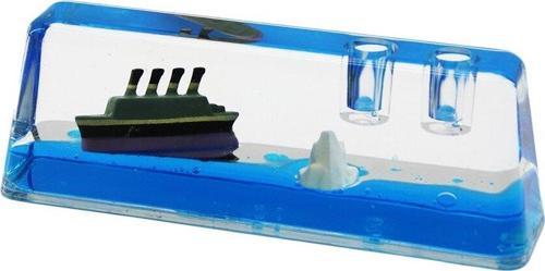 KALEMLİKLİ MAVİ SU - ADALI D.GEN MİKA YÜZEN BATMAYAN GEMİ DEKORATİF BİBLO AKVARYUM 5X14X2.5-3.5CM (4401)