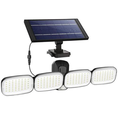6 VOLT -3 WATT SOLAR PANELLİ 4 BAŞLI HAREKET SENSÖRLÜ 200 SMD LEDLİ LAMBA (4401)