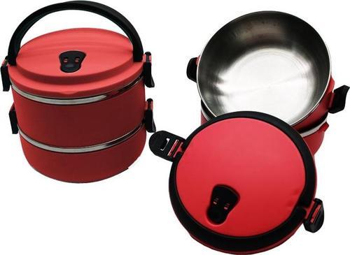 KOYU PEMBE 2Lİ SEFER TASI SAKLAMA KABI 1.2LT (4401)