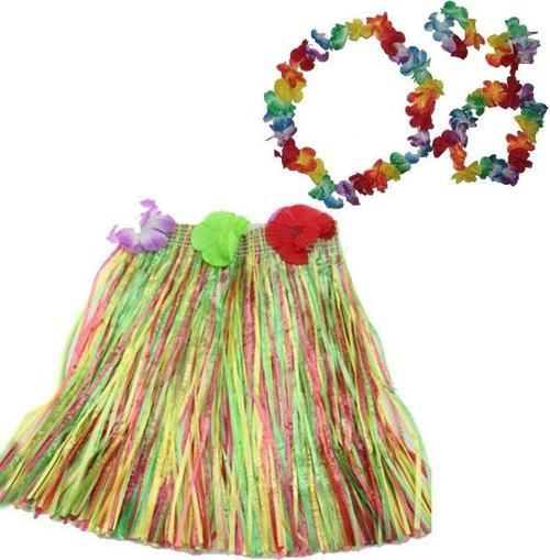 Luau Aloha Hawaii  Kolye Etek Taç ve Bileklik Seti (4401)