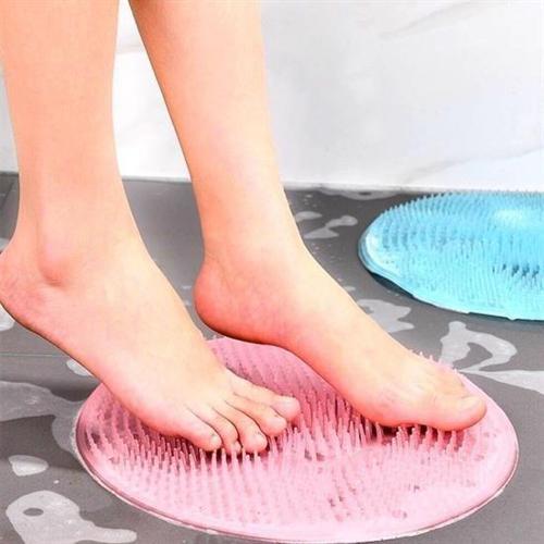 Silikon Fırçalı Banyo Masaj Matı ve  Ayaklar için Topuk Masaj Paspası (4401)