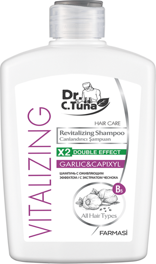 DR. C. TUNA Vitalizing Tüm Saçlar için Canlandırıcı Sarımsaklı Şampuan-500 ml