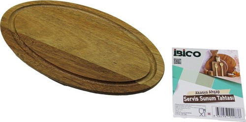 AKASYA OVAL AHŞAP SERVİS SUNUM TEPSİ - TAHTASI MİNİ TEPSİ 25 X 14 X 1.4CM (4401)