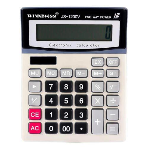 12 Haneli Geniş LCD Ekran, Pilli Büyük Düğmeli Hesap Makinesi (4401)
