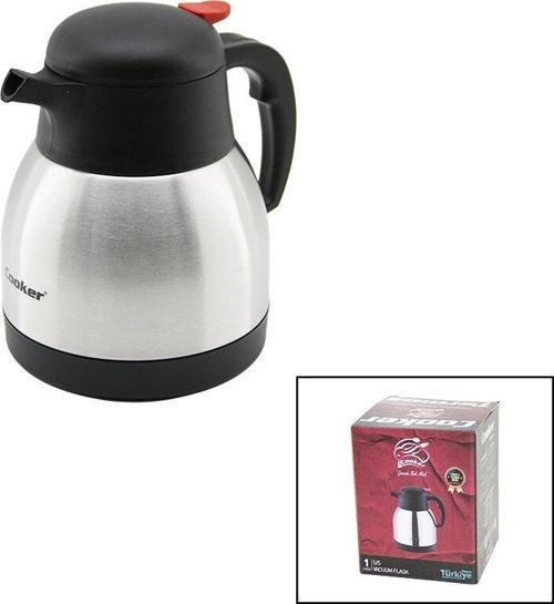 1LT  304 ÇELİK TERMOS INOX SERİSİ 12 SAAT SICAK - 24 SAAT SOĞUK ÇİFT CONTALI KAPAK CKR-2035 (4401)