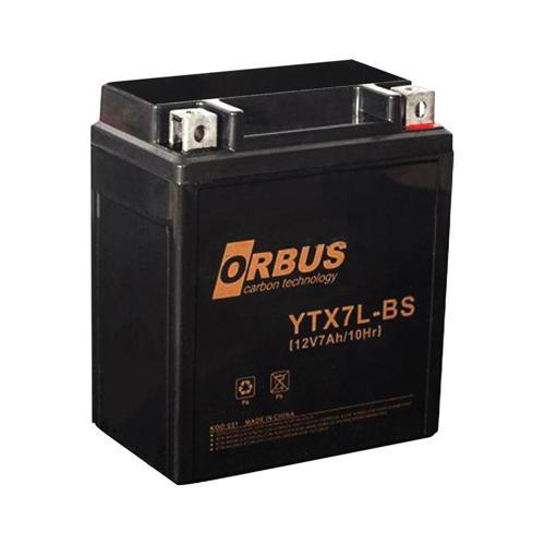 AKÜ 12 VOLT 7 AMPER ORBUS YTX7L-BS ASİT İÇİNDE KARBON BİSİKLET AKÜSÜ (4401)