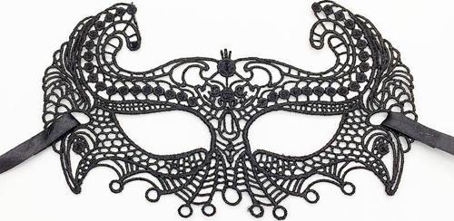 Siyah Renk Kulaklı Dantel Parti Balo Maskesi (4401)
